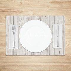 Aperturee - Vintage Grey Wood Grain Dining Set Of 4 Placemats