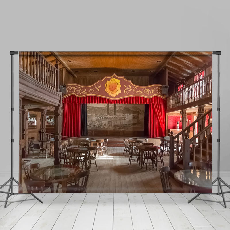 Aperturee - Vintage Hall Stage Curtain Architecture Backdrop