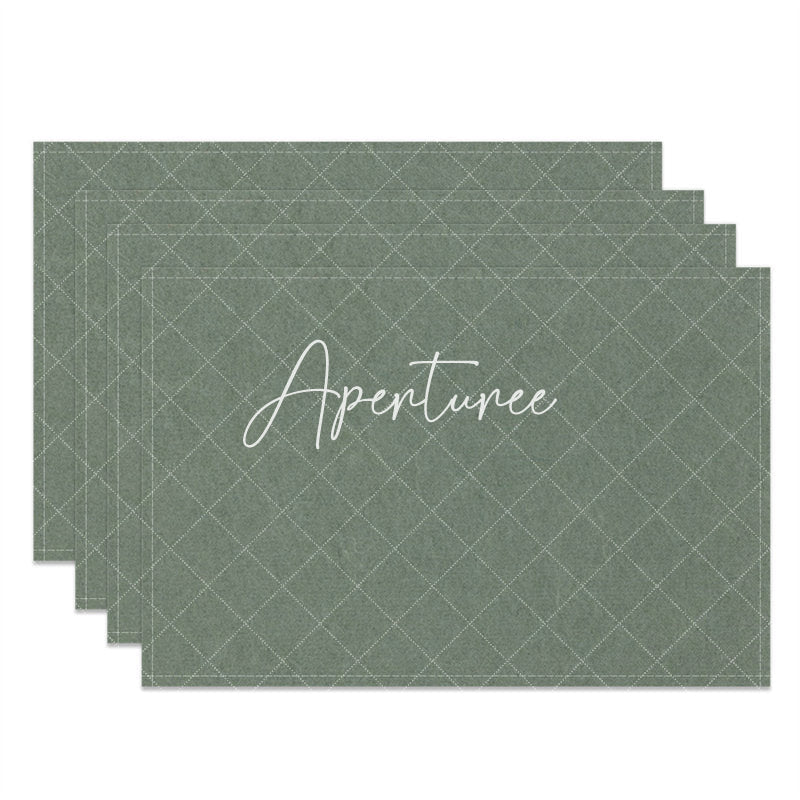 Aperturee - Vintage Light Green Simple Dinner Set Of 4 Placemats