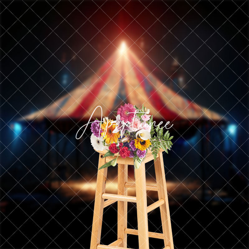 Aperturee - Vintage Mysterious Night Circus Tent Photo Backdrop