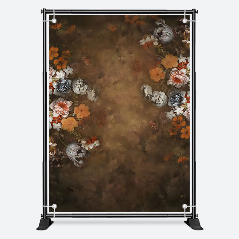 Aperturee - Vintage Oil Painting Colorful Flower Floral Backdrop