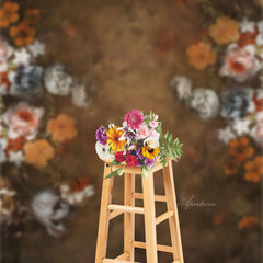 Aperturee - Vintage Oil Painting Colorful Flower Floral Backdrop