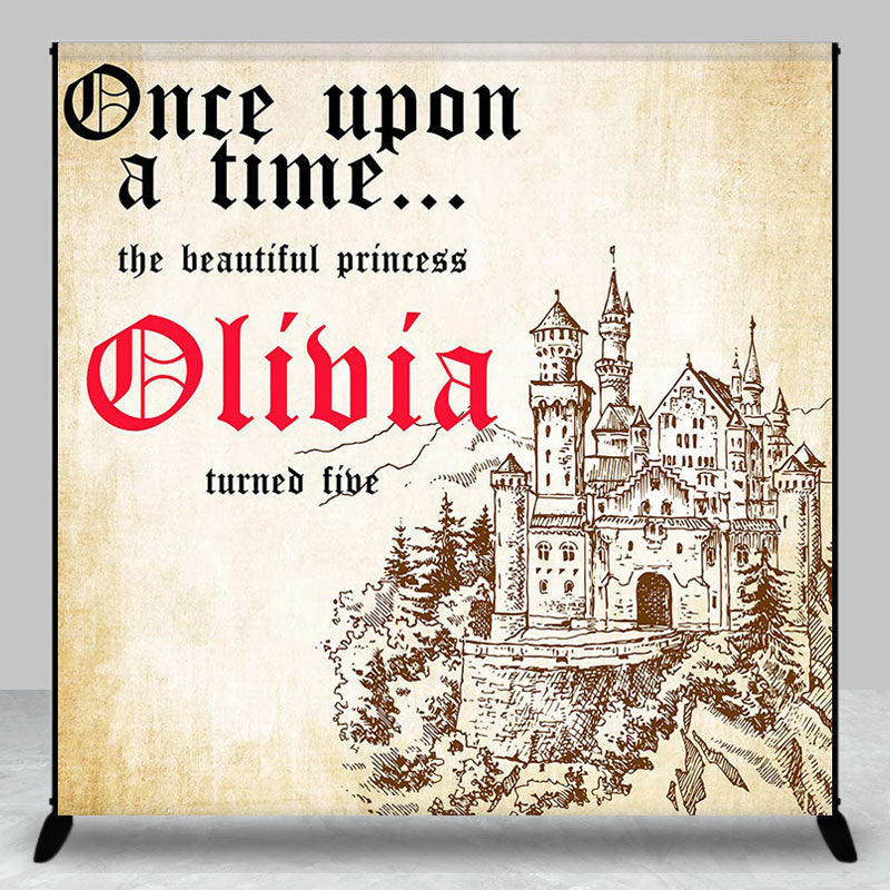 Aperturee - Vintage Once Upon A Time Custom Birthday Backdrop