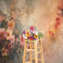 Aperturee - Vintage Pink Oil Painting Floral Fine Art Backdrop