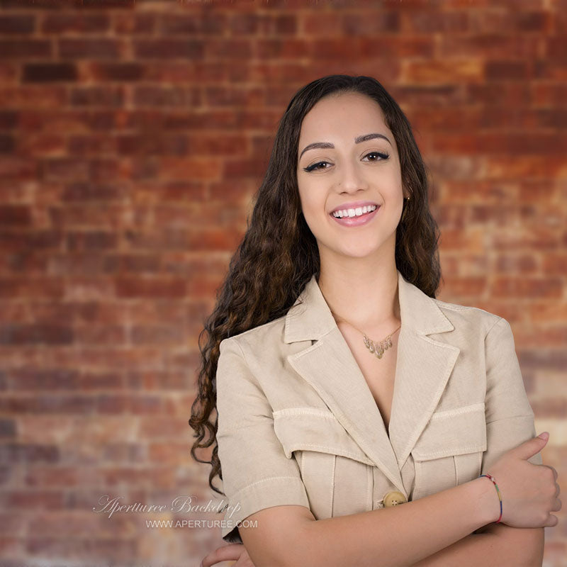 Aperturee - Vintage Red Brick Photoshoot Studio Props Backdrop