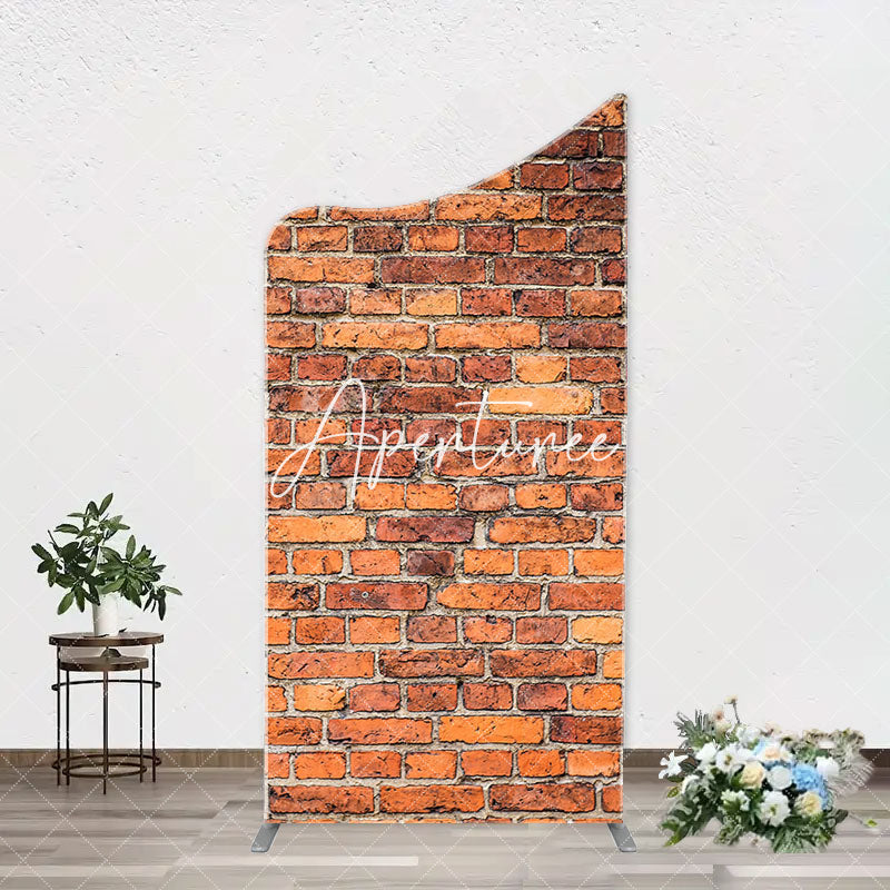 Aperturee - Vintage Red Brick Wall Arch Backdrop For Birthday