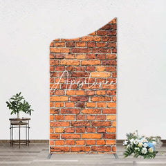 Aperturee - Vintage Red Brick Wall Arch Backdrop For Birthday