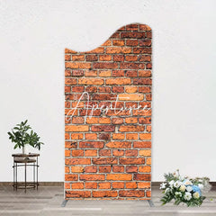 Aperturee - Vintage Red Brick Wall Arch Backdrop For Birthday