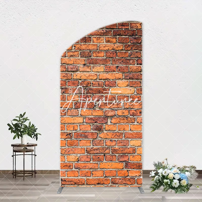 Aperturee - Vintage Red Brick Wall Arch Backdrop For Birthday