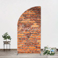 Aperturee - Vintage Red Brick Wall Arch Backdrop For Birthday