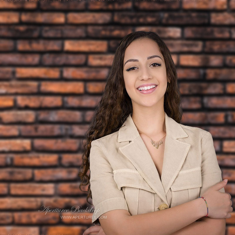 Aperturee - Vintage Rustic Red Brick Wall Backdrop For Photography