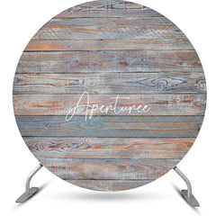 Aperturee - Vintage Rustic Wooden Wall Textured Circle Backdrop