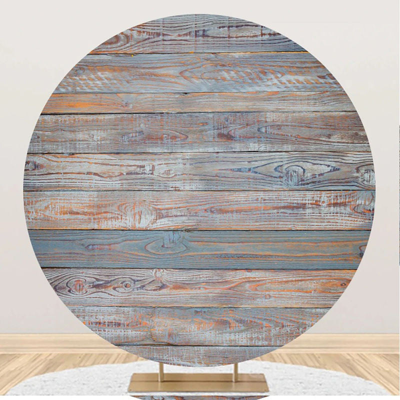 Aperturee - Vintage Rustic Wooden Wall Textured Circle Backdrop