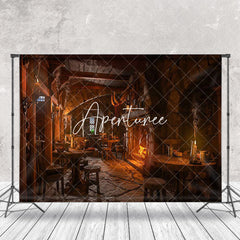 Aperturee - Vintage Shabby Room Fireplace Cake Smash Backdrop