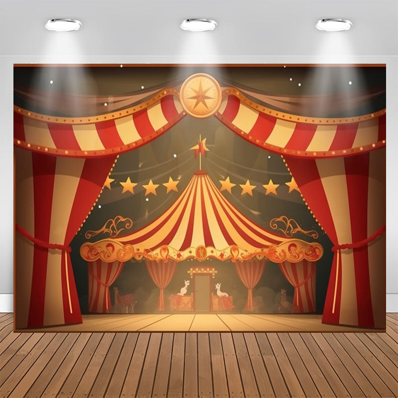 Aperturee - Vintage Style Circus Tent Happy Birthday Backdrop