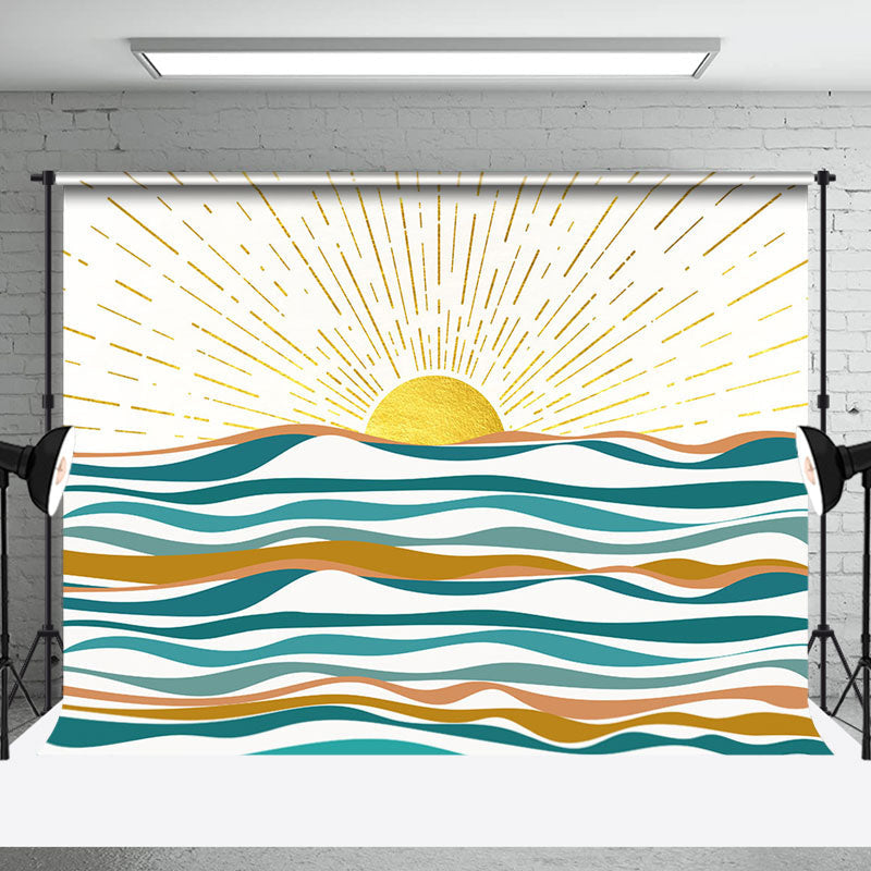 Aperturee - Vintage Sunset Sea Abstract Boho Photoshoot Backdrop