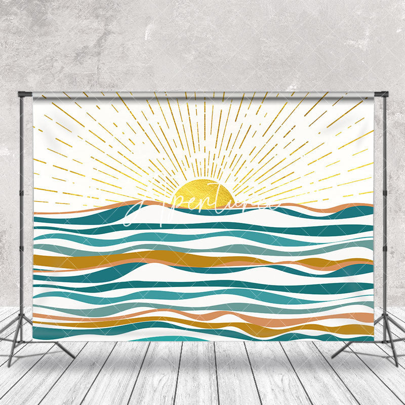 Aperturee - Vintage Sunset Sea Abstract Boho Photoshoot Backdrop