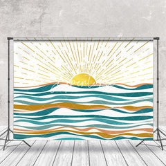 Aperturee - Vintage Sunset Sea Abstract Boho Photoshoot Backdrop