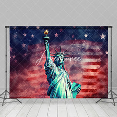 Aperturee - Vintage Usa Flag Statue Independence Day Backdrop