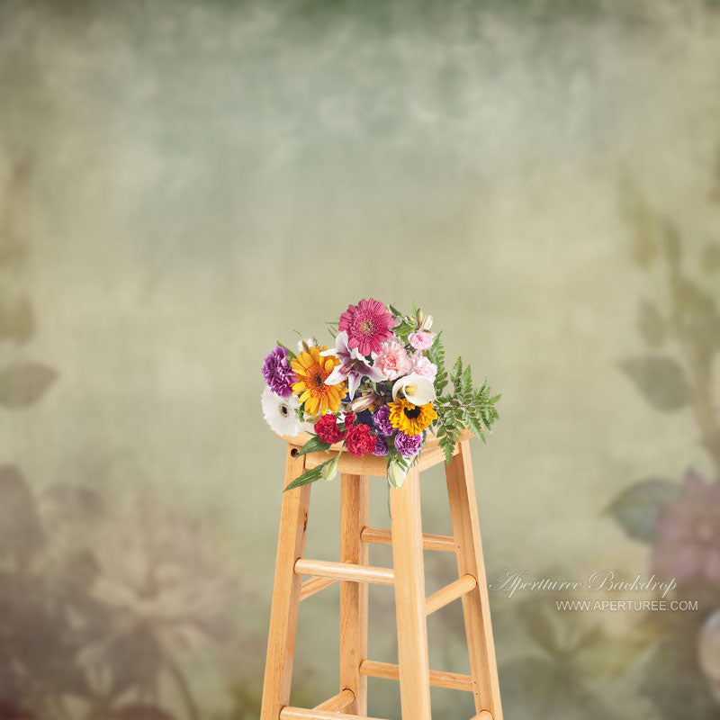 Aperturee - Vintage White Floral Fine Art Maternity Photo Backdrop