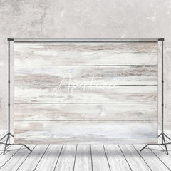 Aperturee - Vintage White Grey Wood Grain Photo Booth Backdrop