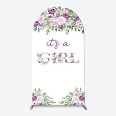 Aperturee - Violet Purple Flower Arch Girl Baby Shower Backdrop