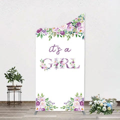 Aperturee - Violet Purple Flower Arch Girl Baby Shower Backdrop