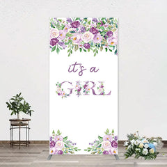 Aperturee - Violet Purple Flower Arch Girl Baby Shower Backdrop