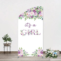 Aperturee - Violet Purple Flower Arch Girl Baby Shower Backdrop