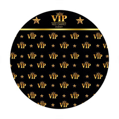 Aperturee - Vip Red Carpet Event Black Round Happy Birthday Backdrop