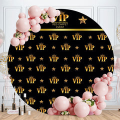 Aperturee - Vip Red Carpet Event Black Round Happy Birthday Backdrop