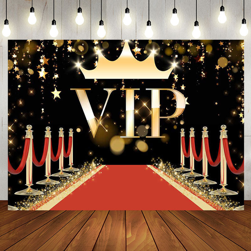 Aperturee - Vip Red Carpet Gold Stars Happy Birthday Backdrop