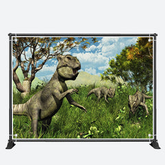 Aperturee - Virgin Forest Dinosaur Birthday Backdrop For Boy