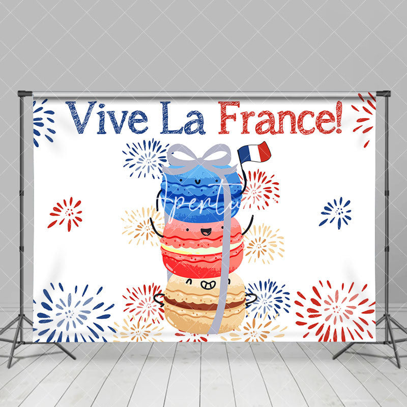 Aperturee - Vive La France Macaron Sparkle Bastille Day Backdrop