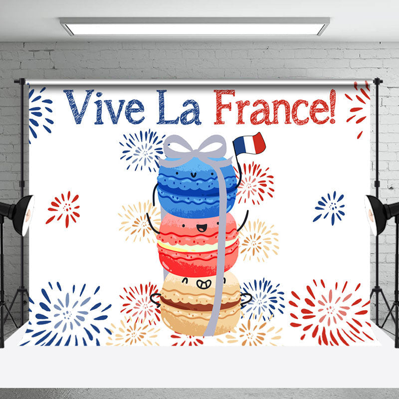 Aperturee - Vive La France Macaron Sparkle Bastille Day Backdrop