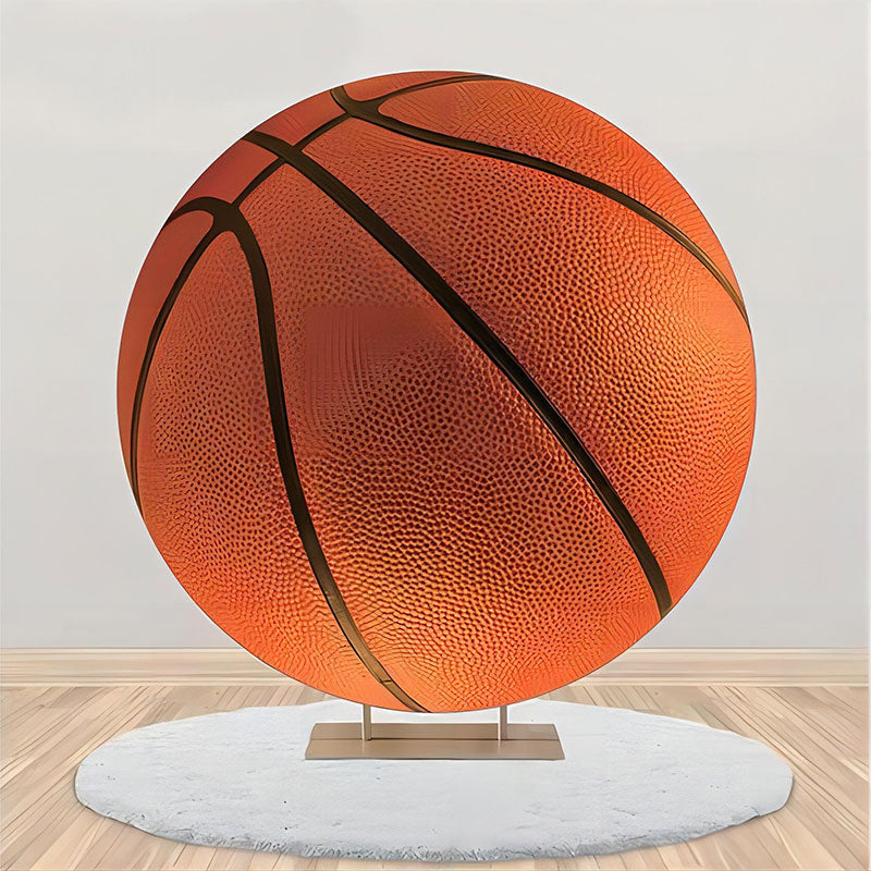 Aperturee - Vivid Basketball Simple Round Backdrop For Birthday