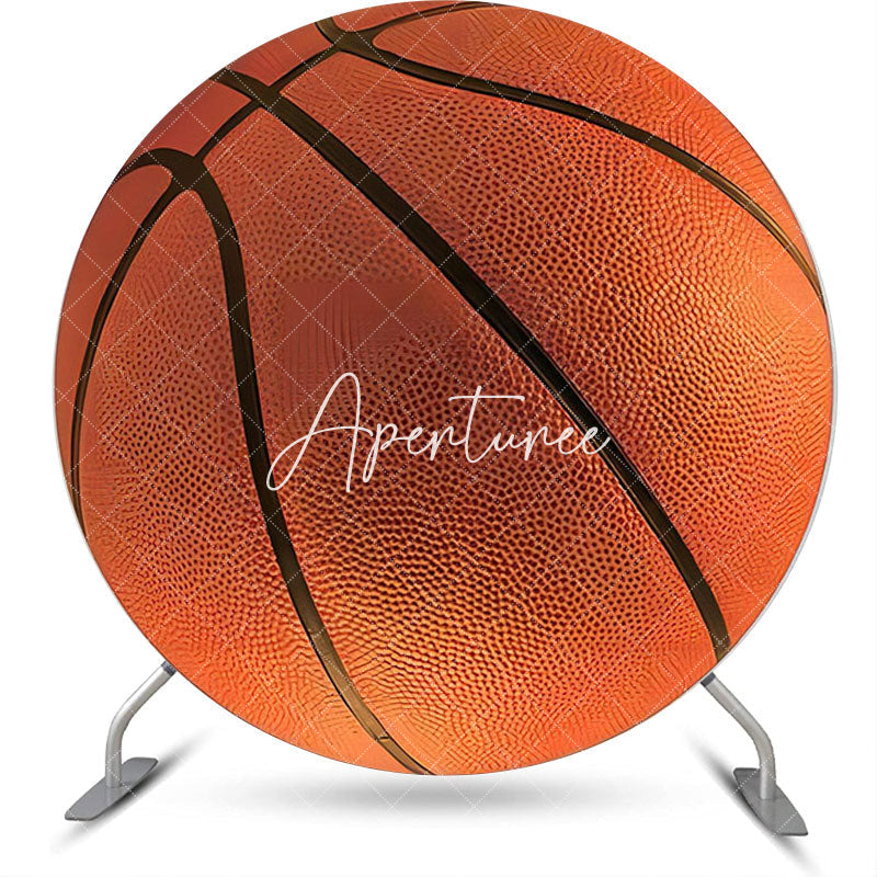 Aperturee - Vivid Basketball Simple Round Backdrop For Birthday