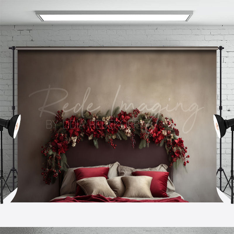 Aperturee - Warm Christmas Headboard Backdrop For Photography