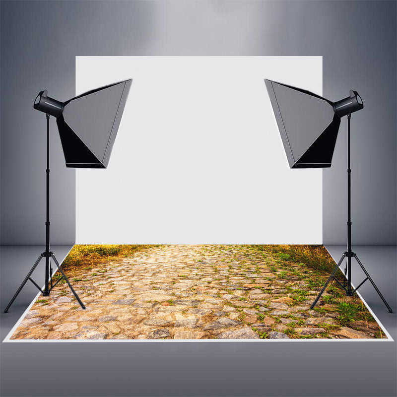 Aperturee - Warm Fall Country Gravel Road Photo Rubber Floor Mat