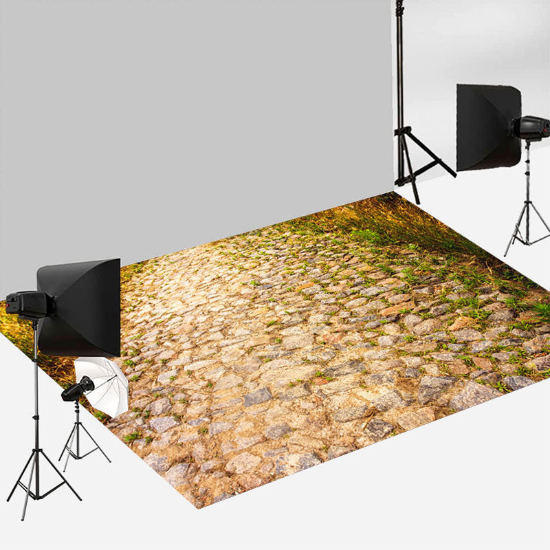 Aperturee - Warm Fall Country Gravel Road Photography Floor Mat