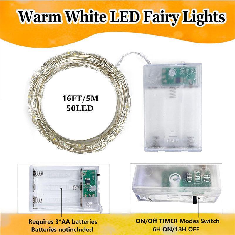 Aperturee - Warm White LED Fairy Lights Christmas Decorations