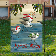 Aperturee - Warmest Wishes Birds Painting Christmas Garden Flag