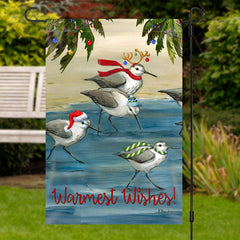 Aperturee - Warmest Wishes Birds Painting Christmas Garden Flag