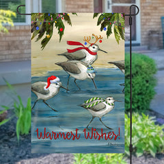 Aperturee - Warmest Wishes Birds Painting Christmas Garden Flag