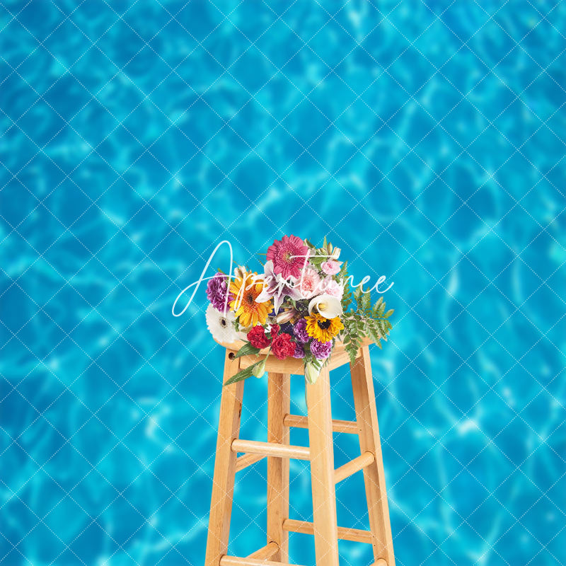 Aperturee - Water Ripples Swimming Pool Summer Photo Backdrop