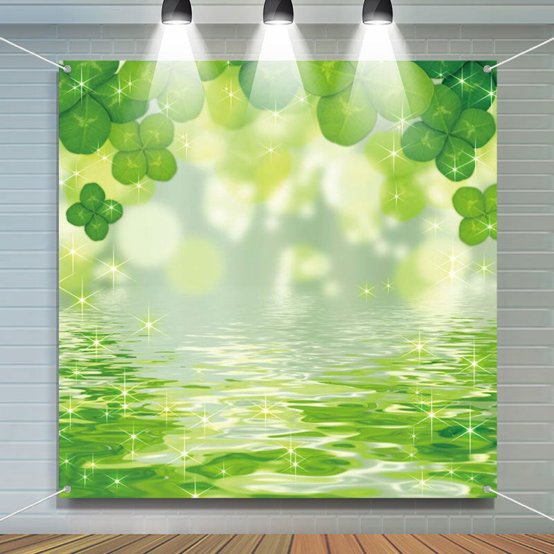 Aperturee - Water Surface Clovers Bokeh St Patricks Day Backdrop