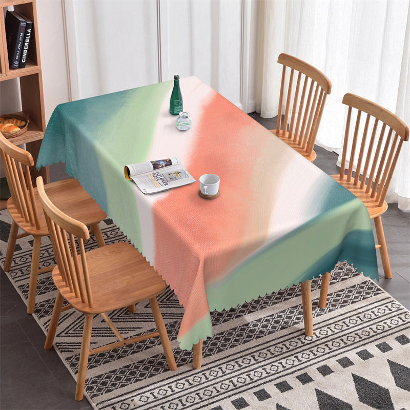 Aperturee - Watercolor Absract And Simple Rectangle Tablecloth