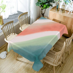 Aperturee - Watercolor Absract And Simple Rectangle Tablecloth