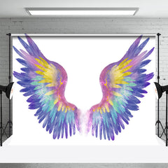 Aperturee - Watercolor Angel Feather Wings Phtotgraphy Backdrop