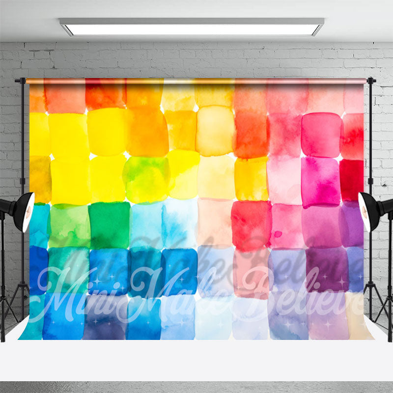 Aperturee - Watercolor Colorblock Cake Smash Photograph Backdrop